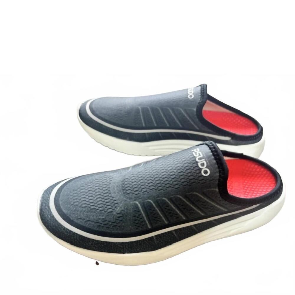 NEW PSUDO men's sport racer mule sneaker in black